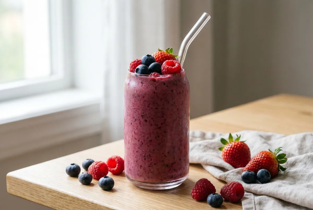 Bær-smoothie: Cremet opskrift med frosne bær og banan