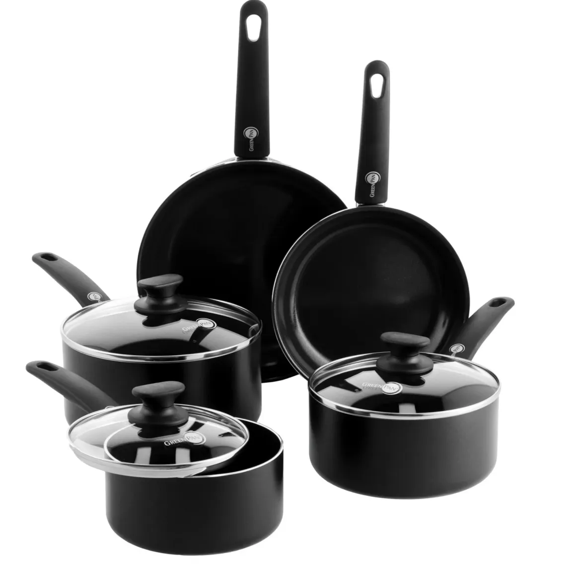 GreenPan Cambridge gryder og pander i sort aluminium til induktion