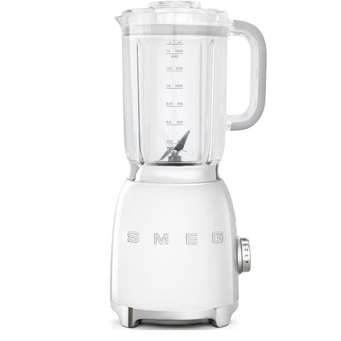 SMEG Bedste Smoothie Blender i Hvid - 1,5 liter og 3 programmer